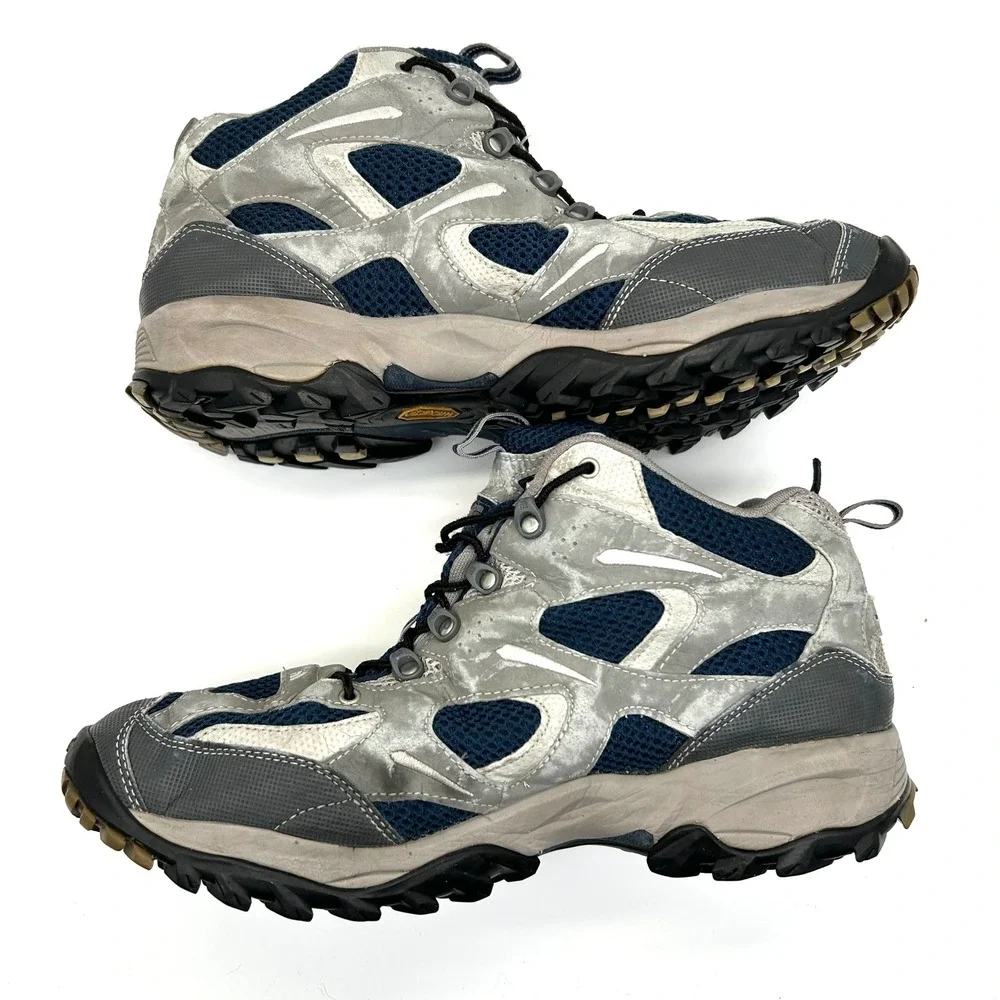 The North Face Hiking Boots Mens 11.5 Grey Navy‎ Gore-Tex Vibram Trail Shoes